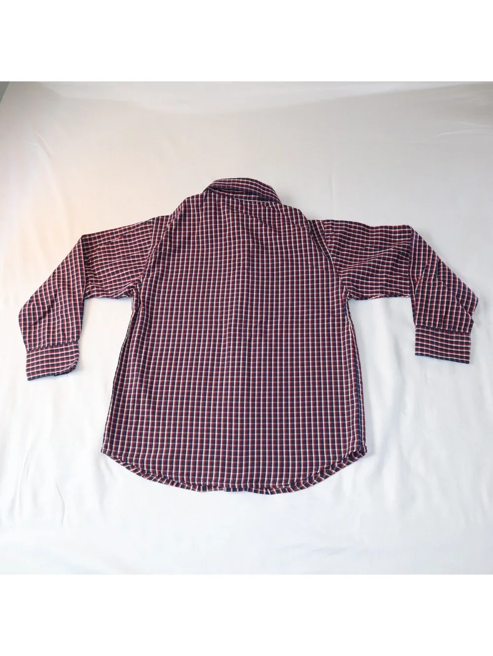 Nautica Boys Button Up Plaid Shirt Size 6 Red Blue